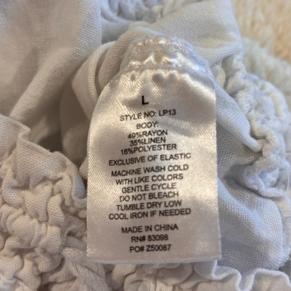 Ci Sono White Straight Leg Linen Pants Women’s Large - Picture 7 of 7